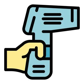 Laser thermometer sensor icon vector flat 스톡 일러스트