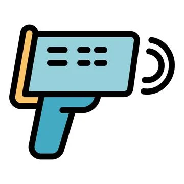 Laser thermometer test icon vector flat Stock Illustration