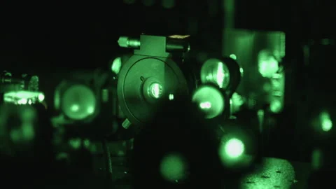 Laser through lenses Stock Footage 164977038