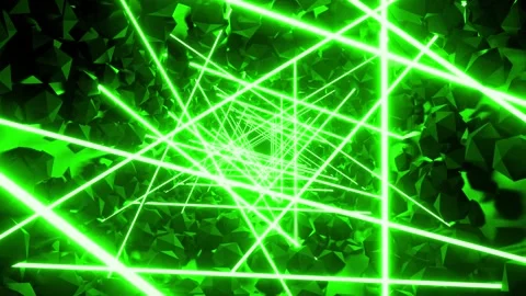 Laser tunnel background loop green Video stock 229319219