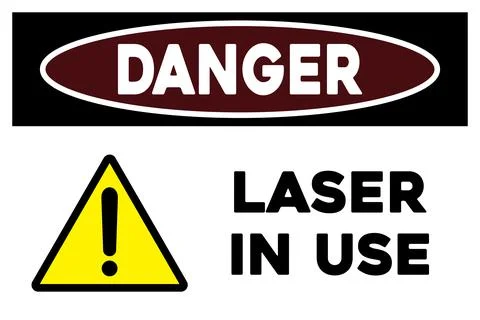 Laser in use warning sign Stock Illustration
