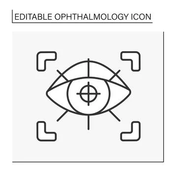 Laser vision correction line icon Stock Illustration