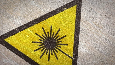 Laser Warning  Sign.  4K Stock Footage 119636970