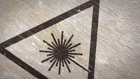 Laser Warning  Sign.  4K Stock Footage 119636991