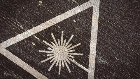 Laser Warning  Sign.  4K Stock Footage 119637705