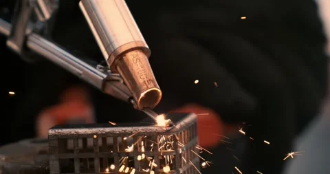 Laser welding machine. Shot on super slow motion camera 1000 fps. Laser wel.. Stock Footage 345584689
