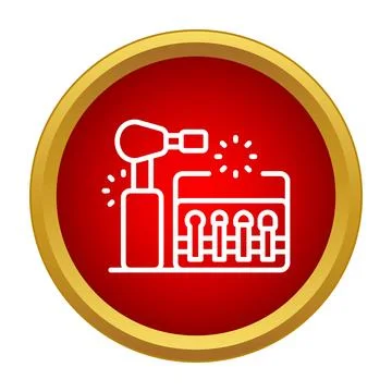 Laser welding process in manufacturing industry production icon Ilustración de archivo
