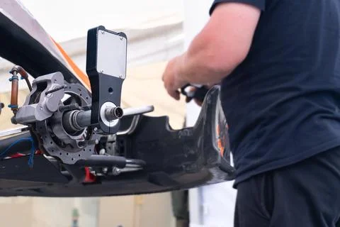 Laser wheel alignment Stock Photos