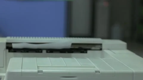 Laserprint Machine Printing Documents Stock Footage 49127289