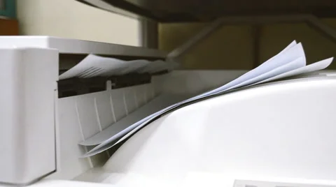 Laserprint Machine Printing Documents Stock Footage 49549770