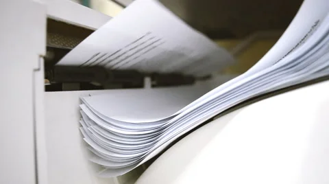 Laserprint Machine Printing Documents Stock Footage 49549774