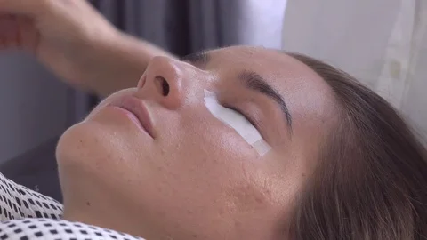 Lash master brush eyelashes. Preparation before eyelash extension in studio. Stock Footage 75708196