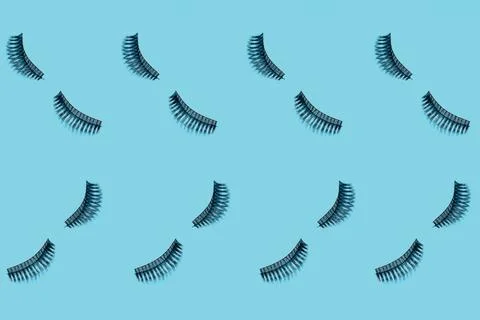 Lash pattern on blue background Foto stock