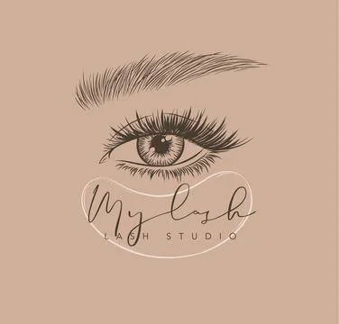 Lash studio label design Stock Illustration