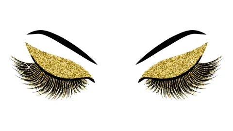 Lashes with gold glitter animation  Stock Footage 148944161