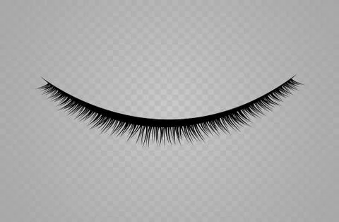 Lashes isolated on transparent background. False eyelashes set. Vector Stock Illustration