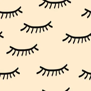 Lashes seamless pattern Stock Illustration