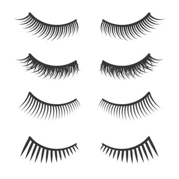 Lashes Set on White Background. Vector Stock Illustration
