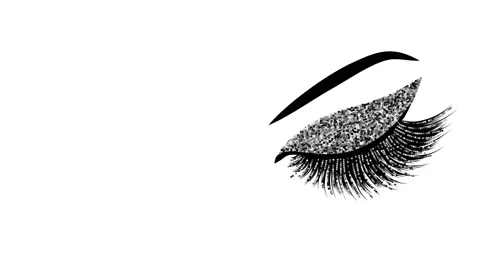 Lashes with silver glitter animation Stock Footage 148925134