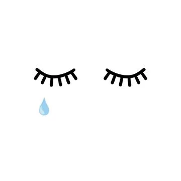 Lashes with tear vector illustration on white background Stock Illustration