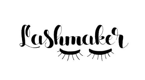 Lashmaker hand lettering Stock Illustration