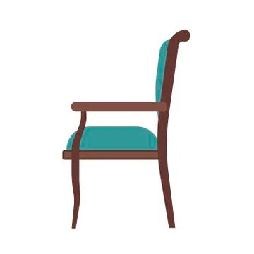 ?lassic chair side view comfortable elegance brown stylish furniture vector i Stock Illustration