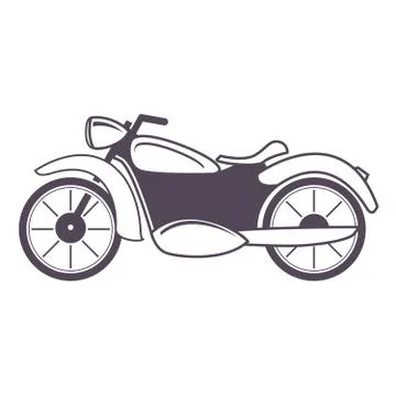 Lassic of a retro motorcycle.Vector flat illustration. Stock Illustration