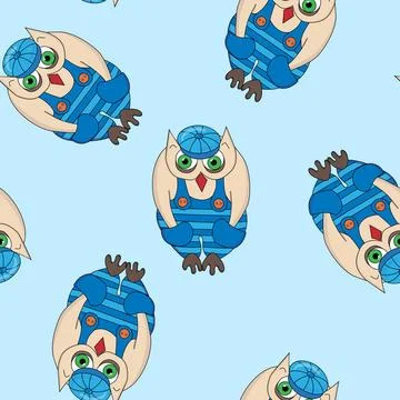 Lässige Eule seamless pattern with funny owl vector pattern Copyright: xZo.. Foto stock