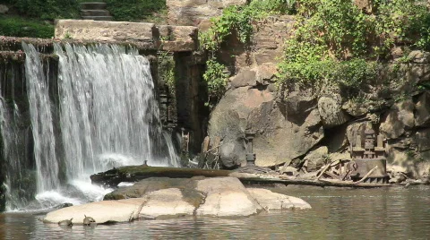 Lassiter Mill Dam CLOSE Stock Footage 855838