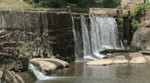 Lassiter Mill Dam Waterfall Stock Footage 855828