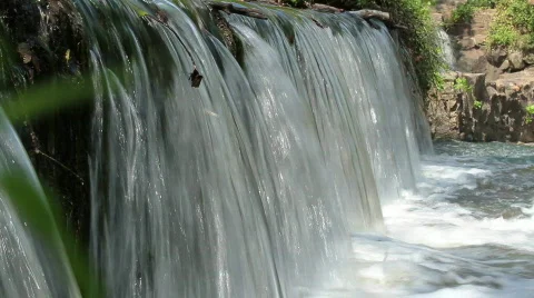 Lassiter Mill Dam Waterflow CLOSE Stock Footage 855825