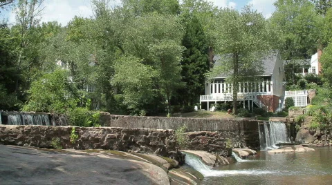 Lassiter Mill Dam WIDE Stock Footage 855823