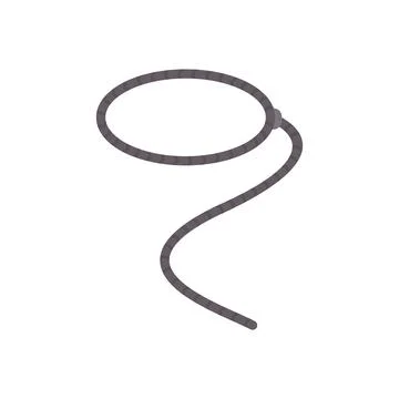 Lasso is folded in the air making a loop shape Stock Illustration