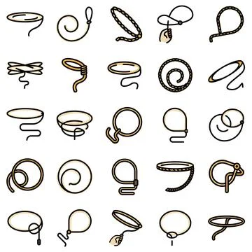 Lasso icons set vector flat Stock Illustration