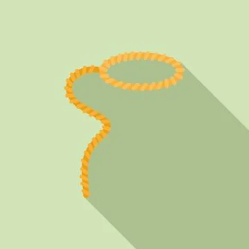 Lasso knot icon flat vector. String rodeo Stock Illustration