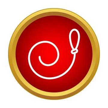 Lasso line loop icon in red circle Stock Illustration