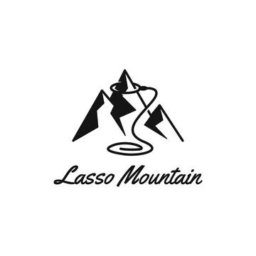 Lasso Mountain Concept, Monogram Logo Template Stock Illustration