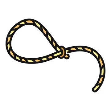 Lasso rope creating a loop and a knot Illustrazione stock