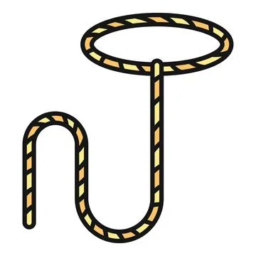 Lasso rope creating loop icon for western rodeo Illustrazione stock