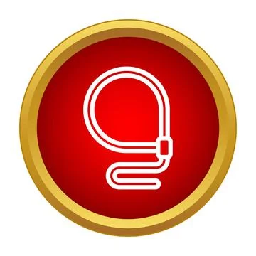 Lasso rope creating a loop in a red circle icon Stock Illustration