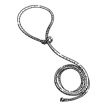 Lasso rope creating loop for western cowboy catching Illustrazione stock