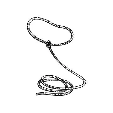 Lasso rope forming loop and coiled illustration Illustrazione stock