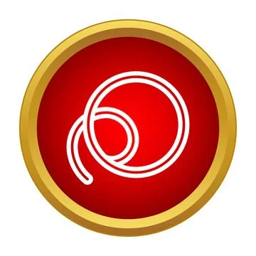 Lasso rope loop icon in red gold round frame Illustrazione stock