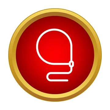 Lasso rope loop outline on red button イラスト素材