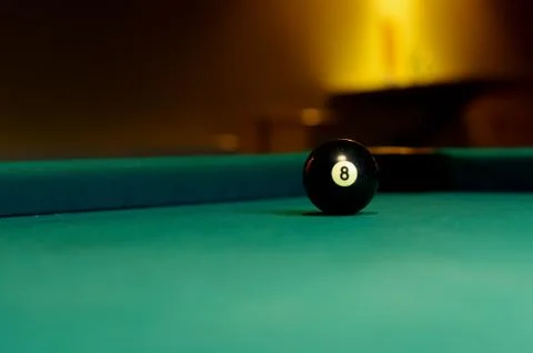 Last ball left on the pool table Stock Photos