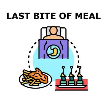 Last bite of meal causing sleep and digestion issues Stock Illustration