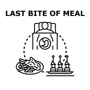 Last bite of meal causing sleep and digestion issues Stock Illustration