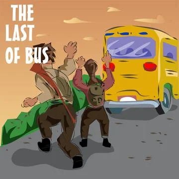 The Last of Bus Sign and Vector Illustration Stock Illustration