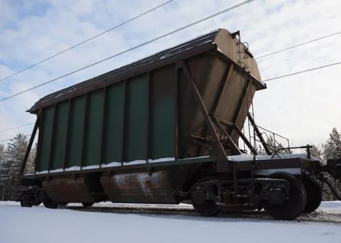 The last car of a freight train Stock Photos