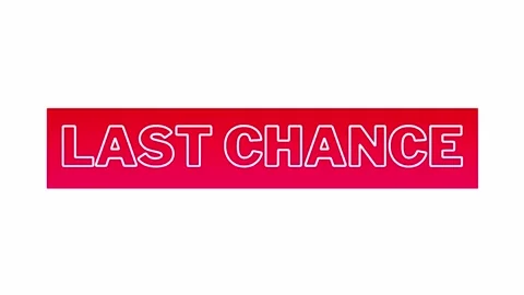 LAST CHANCE 4K Gradient Banner Animation for Urgent Promotions Stock Footage 332887678